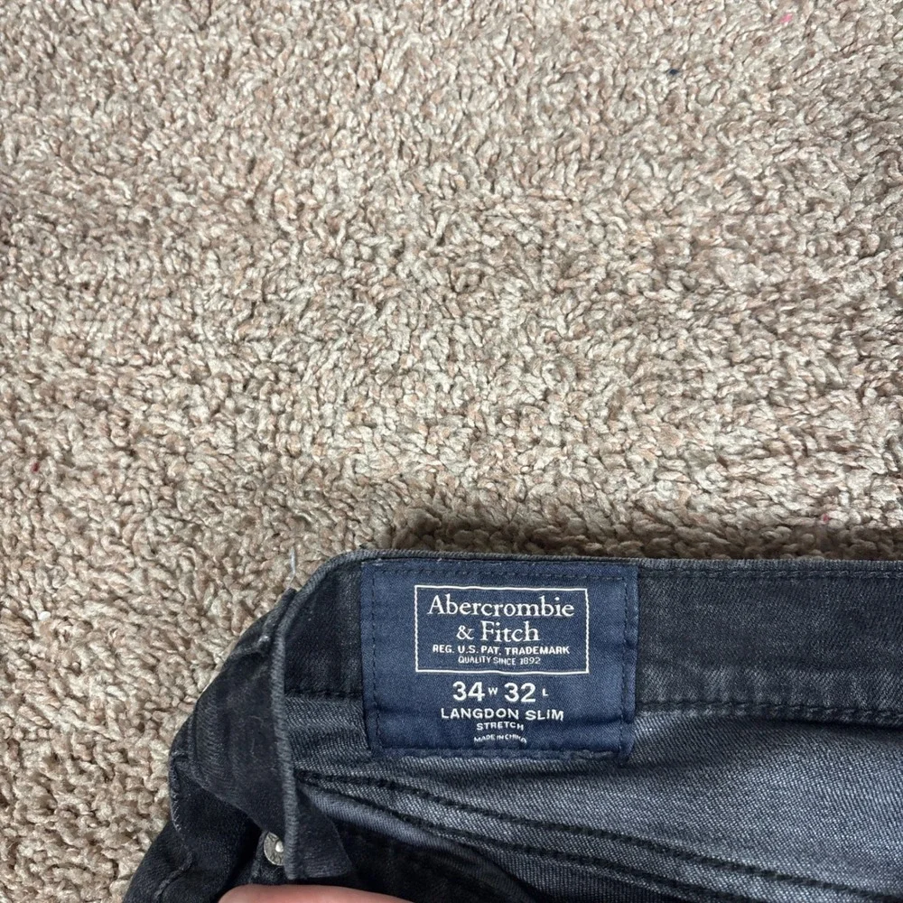 Abercrombie Fitch Langdon Slim Dark Wash Stretch‎ Jeans Mens 34W 32L